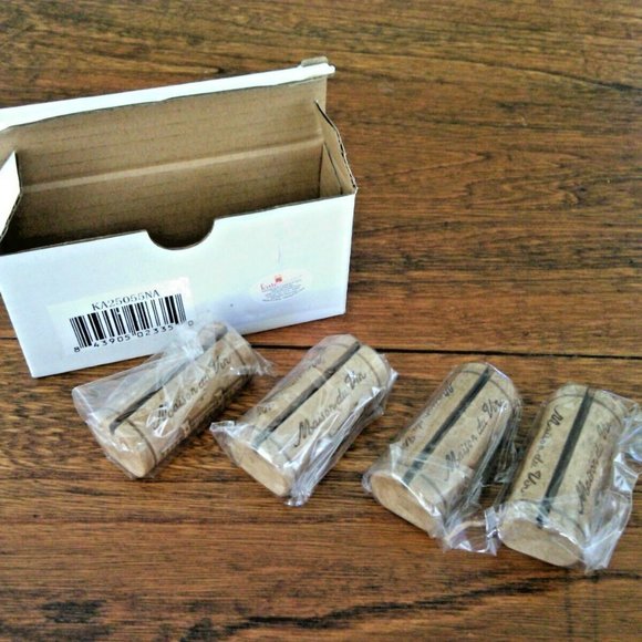 Box 4 Place Setting Card Holders Ceramic Wine Corks Guest Dinner Wedding Party - Picture 4 of 16